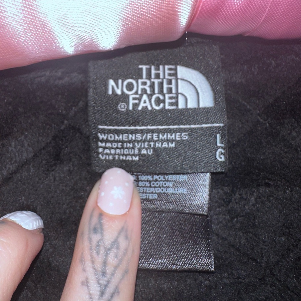 The North Face Quilted Fleece Jacket Women’s Large – Full Zip High Neck Black - Picture 5 of 12